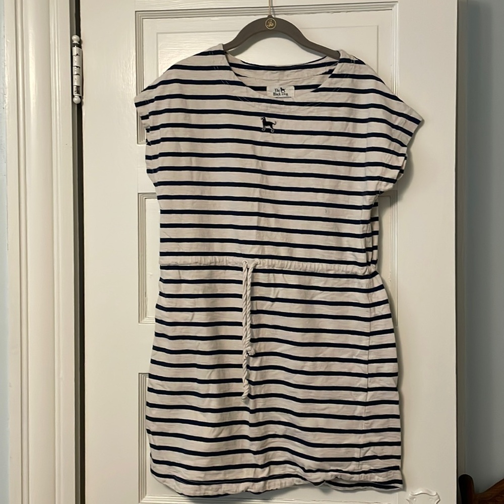 Black Dog summer dress with robe belt accent